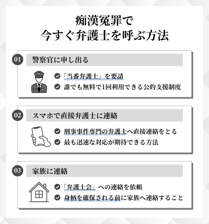 痴漢冤罪で今すぐ弁護士を呼ぶ方法