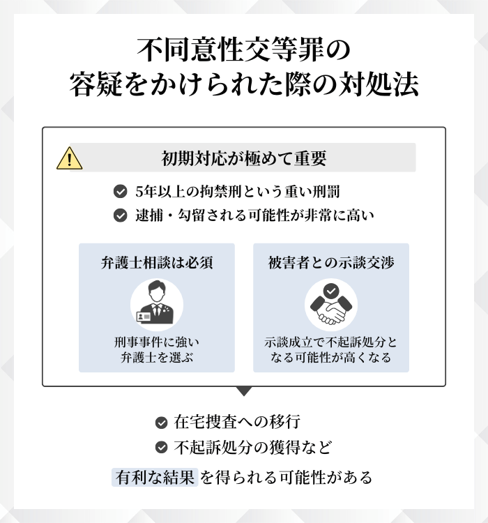 不同意性交等罪の容疑をかけられた際の対処法